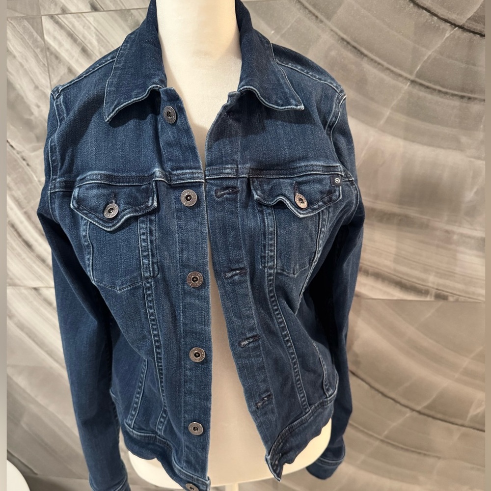 AG Adriano Goldschmied Women’s Denim Jean Jacket Size L | Classic Blue Trucker